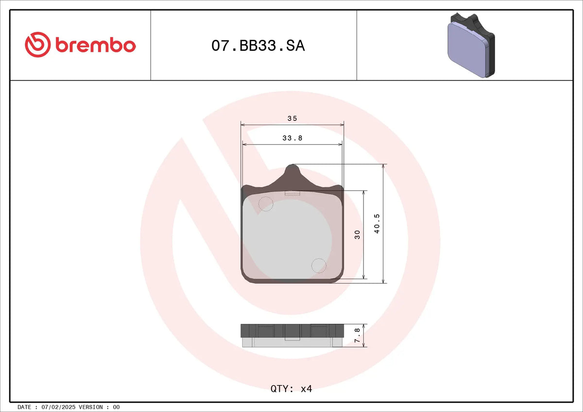 BREMBO SINTER BRAKEPAD 07BB33SA