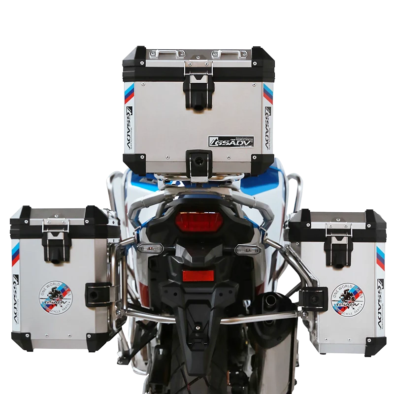GSADV  TOP AND SIDE PANNIER BOX WITH BRACKET SILVER FOR HONDA AFRICA TWIN CRF 1100